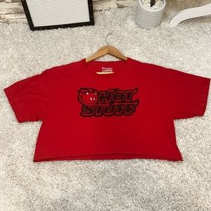 HOT STUFF Busy amazing Bad Decisions Cropped Top.